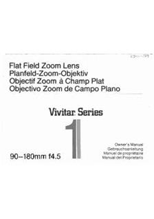 Vivitar 90-180/4.5 manual. Camera Instructions.